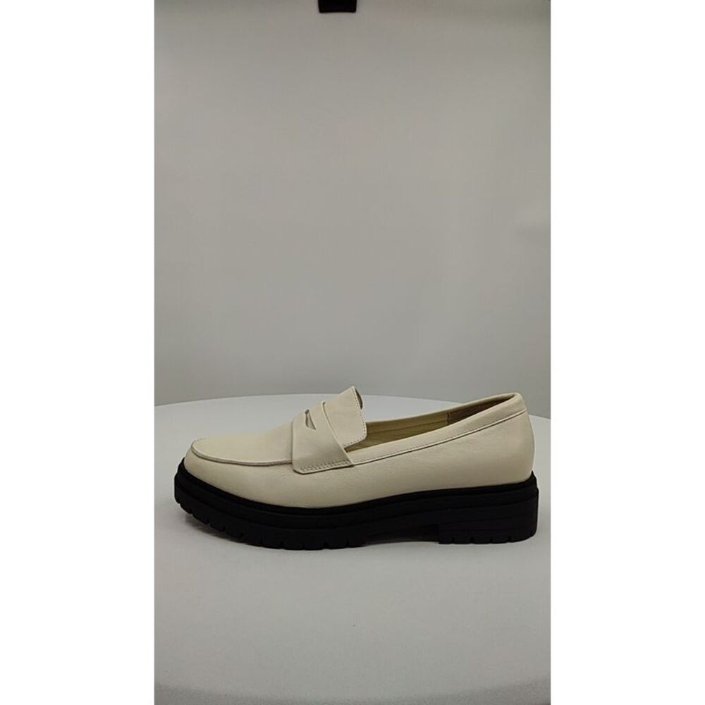 Quince Cream Leather Platform Penny Loafers